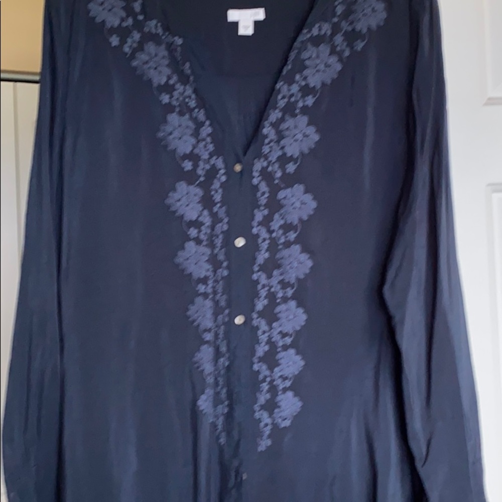 J.Jill Embroidered Rayon Blouse